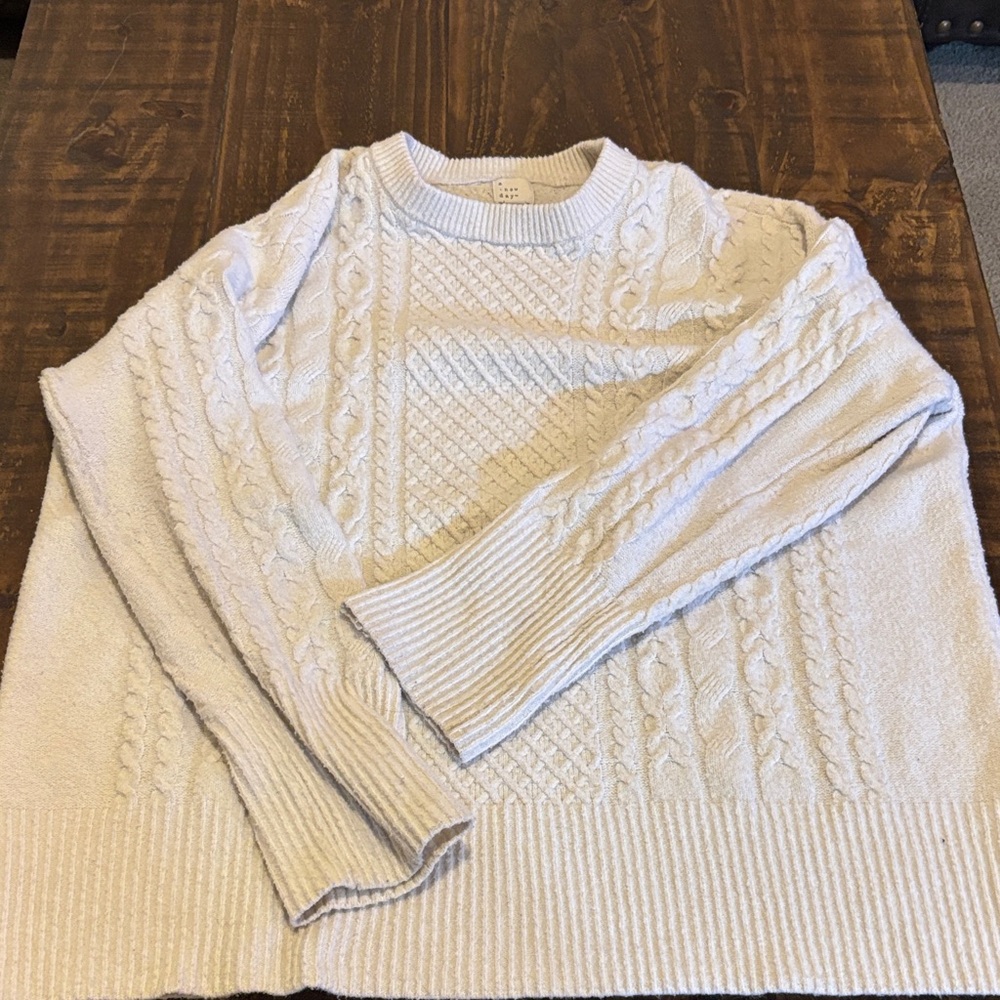 Women's Cream Cable Knit Sweater